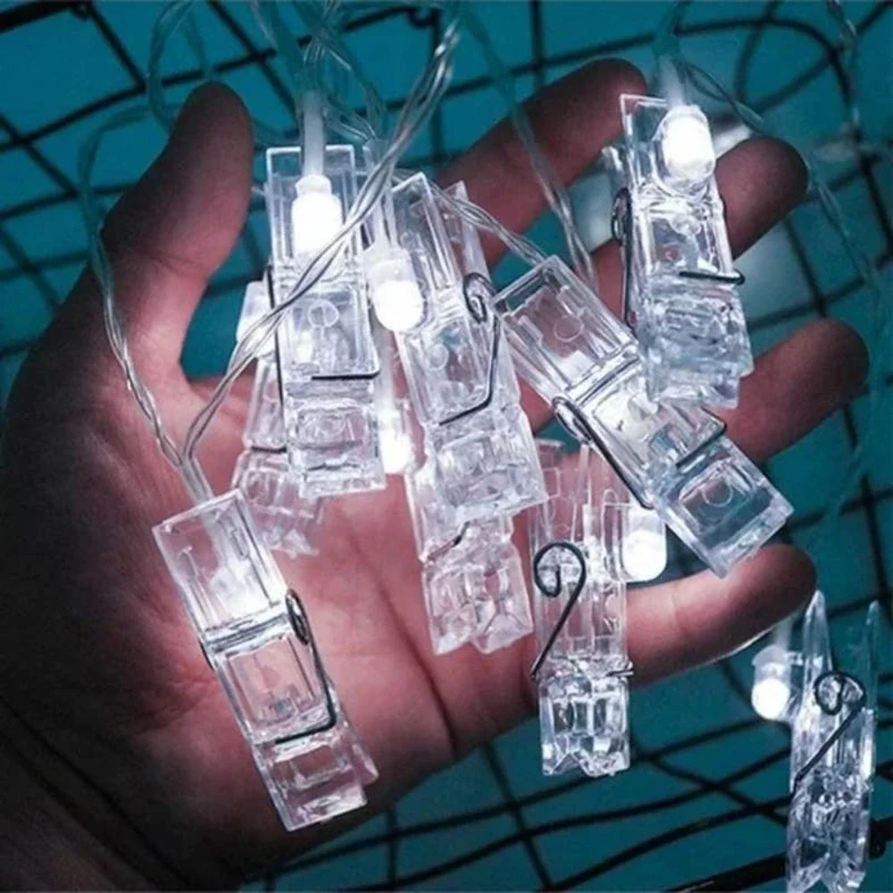 LED‎ Clips Fairy Lights for Hanging Photos and Memories, 20 Warm Lights~~NWT